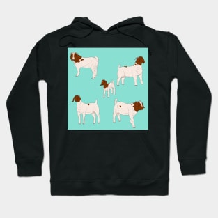 Boer Goats Pattern Seafoam Hoodie